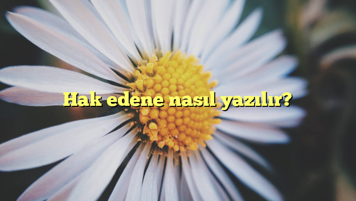 hak edene nasıl yazılır