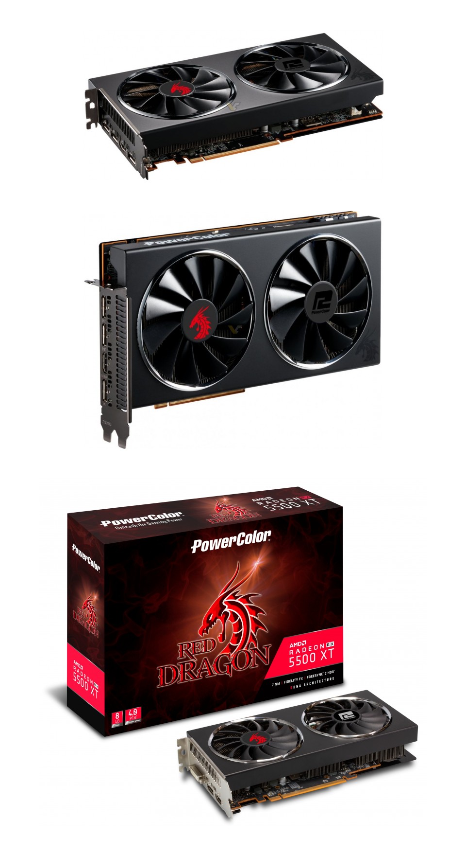 axrx 5500xt 8gbd6 dhr oc powercolor radeon rx 5500 xt red dragon 8gb product